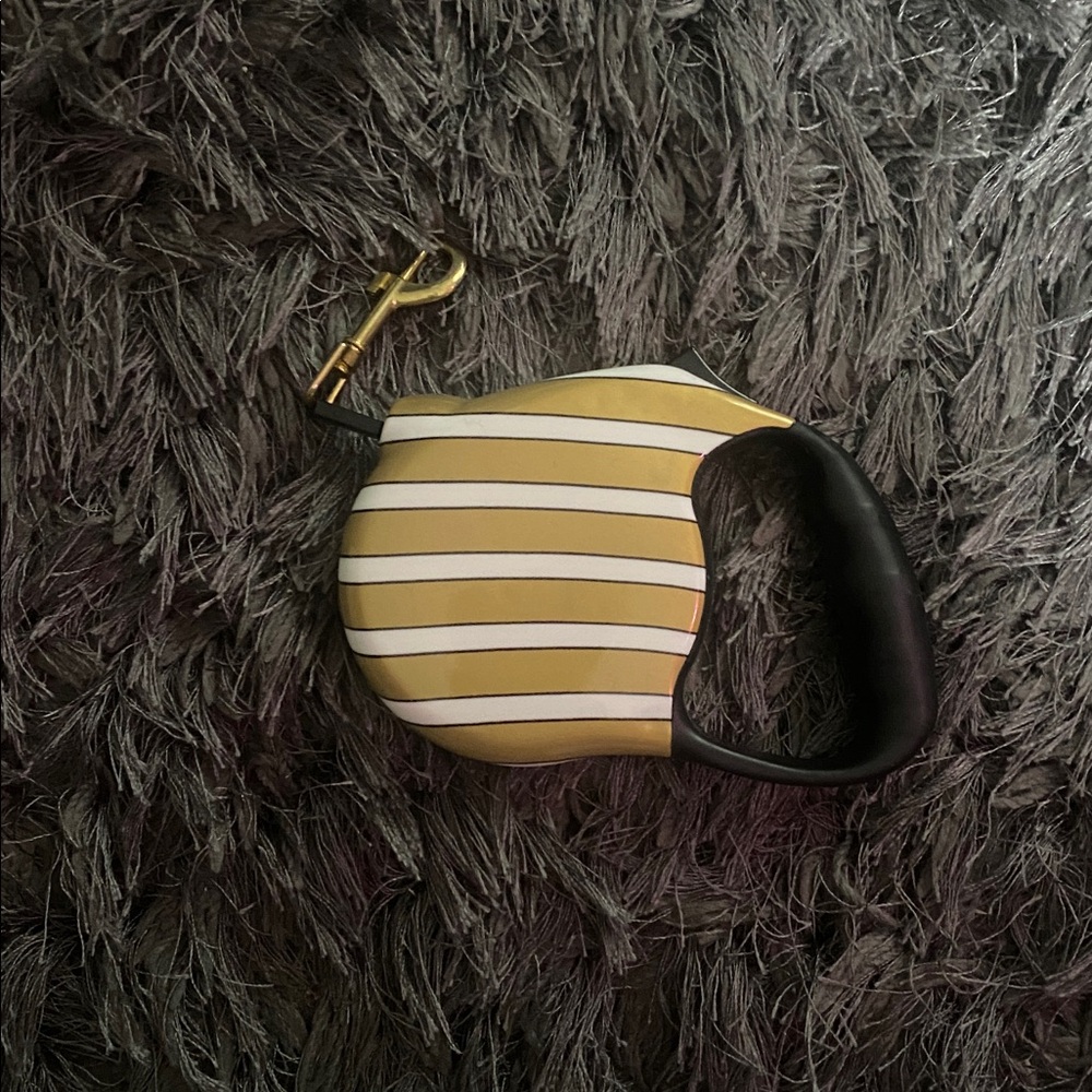 Gold and Black Striped Retractable Dog Leash